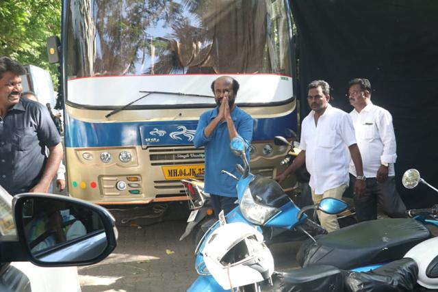 Rajinikanth shooting for a film. (Varinder Chawla) Rajinikanth shooting for a film. (Varinder Chawla)