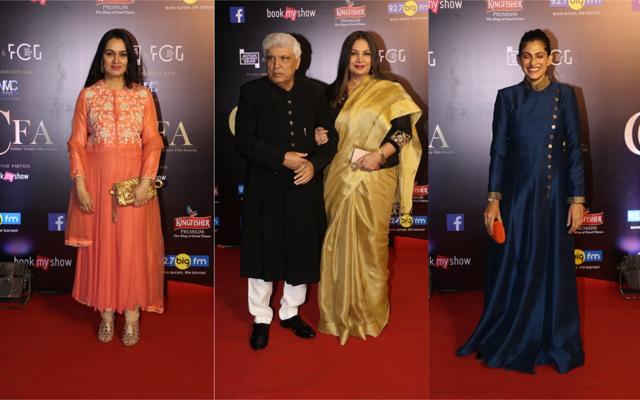 Poonam Dhillon, Javed Akhtar with Shabana Azmi and Kubbra Sait at the Critics Choice Film Awards. (Varinder Chawla) Poonam Dhillon, Javed Akhtar with Shabana Azmi and Kubbra Sait at the Critics Choice Film Awards. (Varinder Chawla)