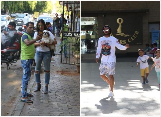 Sophie Choudry and Ranveer Singh spotted in Mumbai. (Varinder Chawla)
