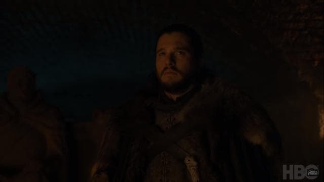 Jon Snow doing what he does best - brooding and creating intensity in the scene. (Game of Thrones/YouTube) Jon Snow doing what he does best - brooding and creating intensity in the scene. (Game of Thrones/YouTube)