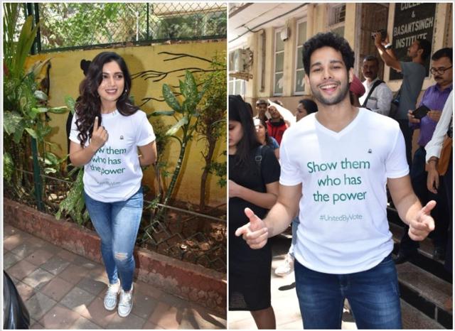 Bhumi Pednekar and Siddhant Chaturvedi at an event. (Varinder Chawla)