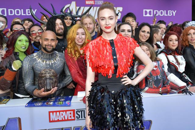 Karen Gillian arrives for the premiere. (AFP) Karen Gillian arrives for the premiere. (AFP)