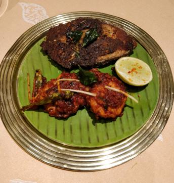 This fish starter is an example of Shri Bala’s restaurant-quality cooking This fish starter is an example of Shri Bala’s restaurant-quality cooking