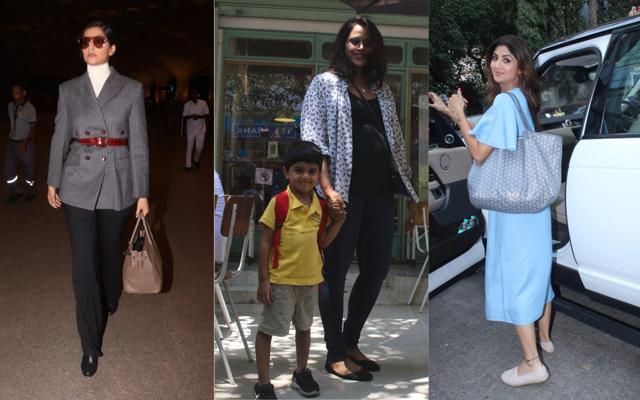 Sonam Kapoor, Sameera Reddy with son Hans and Shilpa Shetty spotted in Mumbai. (Varinder Chawla)
