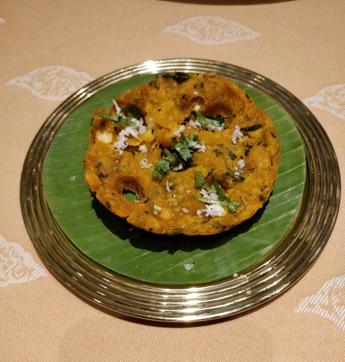 A simple vegetarian snack, sarva pindi is made using rice flour, channa dal, sesame seeds and peanuts