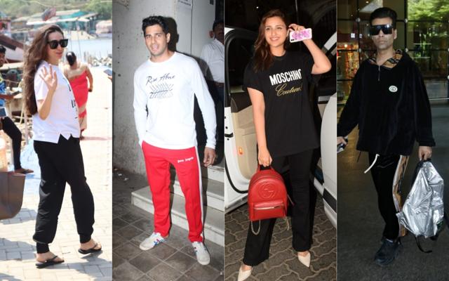 Karisma Kapoor, Sidharth Malhotra, Parineeti Chopra and Karan Johar at the airport. (Varinder Chawla) Karisma Kapoor, Sidharth Malhotra, Parineeti Chopra and Karan Johar at the airport. (Varinder Chawla)
