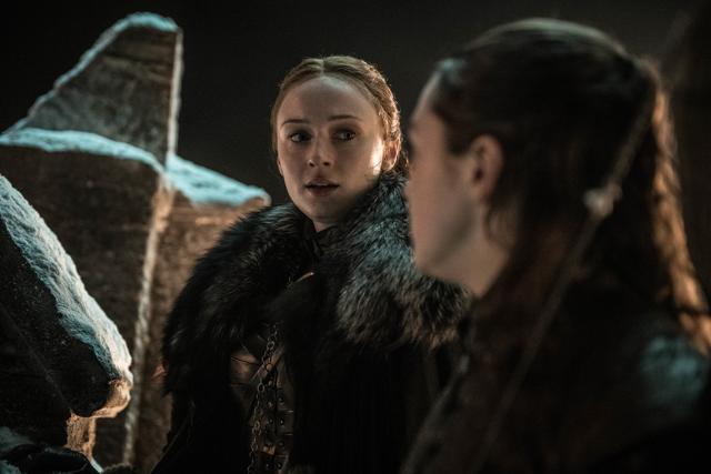 Sansa Stark and Arya Stark at the ramparts. Game of Thrones, HBO and related service marks are the property of Home Box office, Inc. All rights reserved.
