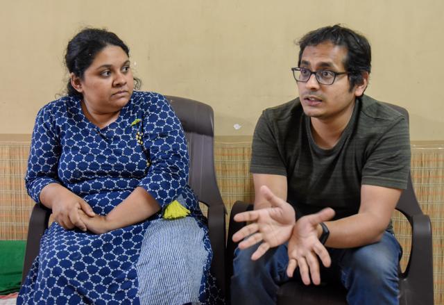 (From left) Aparna Sasurla and Harshad Barde, directors of Swach. (Sanket Wankhade/HT PHOTO)