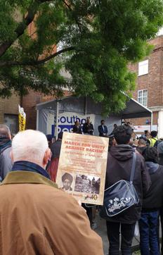 An elderly Briton at the march and rally. (HT Photo) An elderly Briton at the march and rally. (HT Photo)