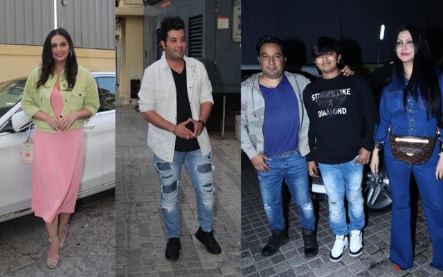 Huma Qureshi, Varun Sharma, Ahmed Khan with family at a theatre. ( Varinder Chawla )