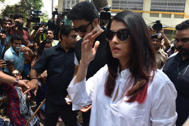 Aishwarya Rai and Abhishek Bachchan in Mumbai. Aishwarya Rai and Abhishek Bachchan in Mumbai.