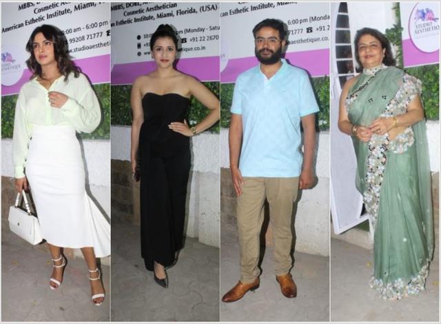 Priyanka Chopra, her cousin Mannana, brother Siddharth Chopra and mother Madhu Chopra at the clinic. (Varinder Chawla)