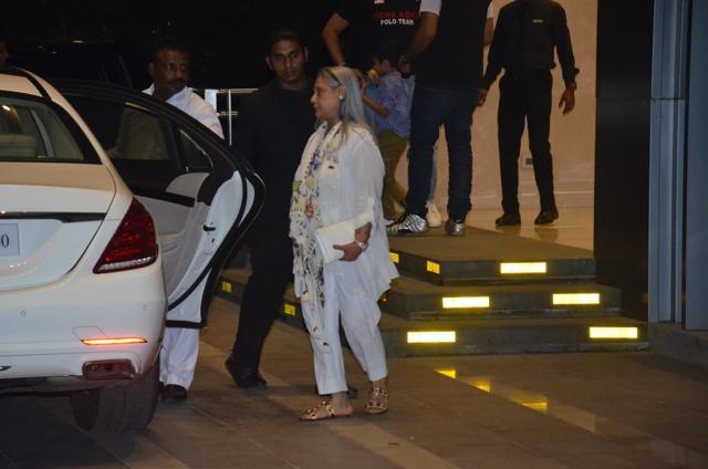 Jaya Bachchan after a dinner with the family. (Varinder Chawla) Jaya Bachchan after a dinner with the family. (Varinder Chawla)
