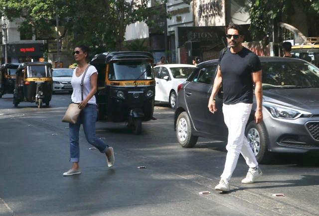 Mehr Jesia with Arjun Rampal outside a bank. (Varinder Chawla) Mehr Jesia with Arjun Rampal outside a bank. (Varinder Chawla)