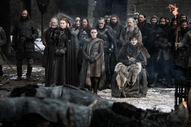 Sophie Turner, Maisie Williams and Isaac Hempstead-Wright in Game of Thrones. (Courtesy of HBO) Sophie Turner, Maisie Williams and Isaac Hempstead-Wright in Game of Thrones. (Courtesy of HBO)