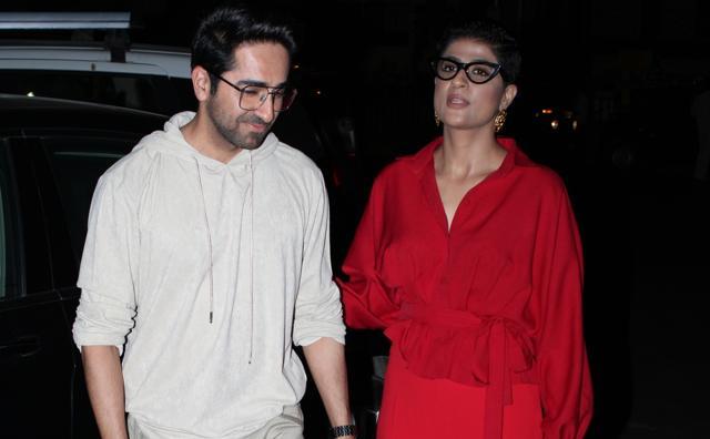 Ayushmann Khurrana and his wife Tahira Kashyap in Mumbai in April 19, 2019. (IANS) Ayushmann Khurrana and his wife Tahira Kashyap in Mumbai in April 19, 2019. (IANS)
