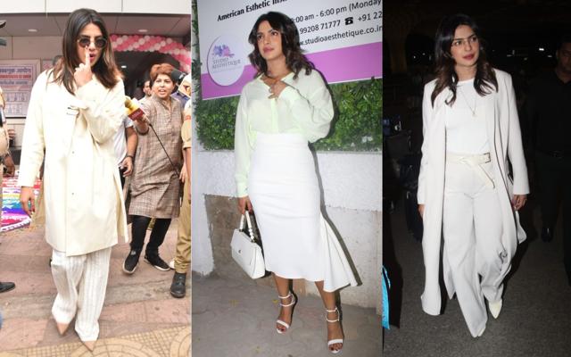 Priyanka Chopra after casting her vote, at her mother’s office and at the Mumbai airport. Priyanka Chopra after casting her vote, at her mother’s office and at the Mumbai airport.