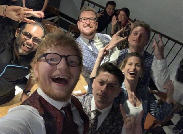 (From left) Gaggan Anand and Ed Sheeran with friends. (From left) Gaggan Anand and Ed Sheeran with friends.