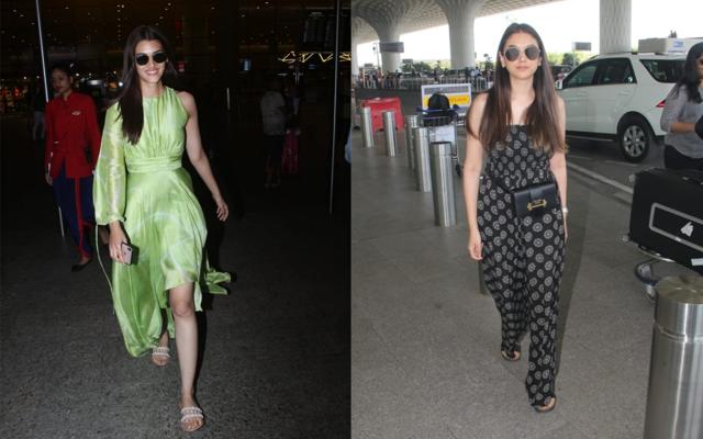 Kriti Sanon and Aditi Rao Hydari at Mumbai airport. (Varinder Chawla) Kriti Sanon and Aditi Rao Hydari at Mumbai airport. (Varinder Chawla)