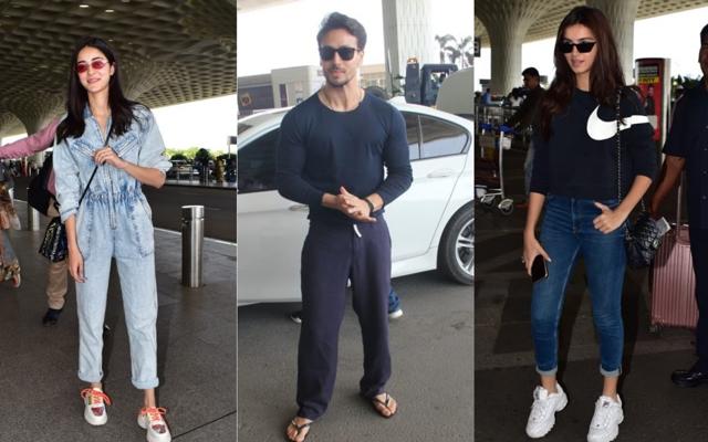 Student of the Year 2 actors Ananya Panday, Tiger Shroff and Tara Sutaria at Mumbai airport. (Varinder Chawla) Student of the Year 2 actors Ananya Panday, Tiger Shroff and Tara Sutaria at Mumbai airport. (Varinder Chawla)