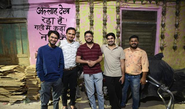Abu Sufiyan, 28, (left), who runs 'Purani Dilli Walon Ki Baatein,' and Irtiza Qureshi, 33, (second from right), who runs 'Marham' that works for the empowerment of youngsters of the minority community. (Raj K Raj/HT PHOTO) Abu Sufiyan, 28, (left), who runs 'Purani Dilli Walon Ki Baatein,' and Irtiza Qureshi, 33, (second from right), who runs 'Marham' that works for the empowerment of youngsters of the minority community. (Raj K Raj/HT PHOTO)