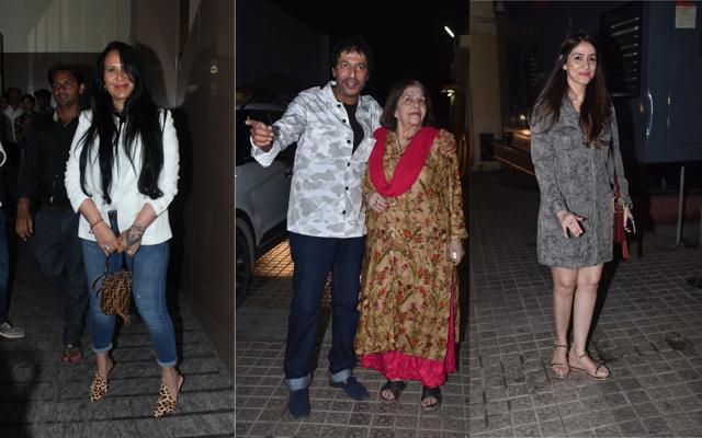 Ayesha Shroff, Chunky Panday with a relative and Bhavna Panday at SOTY 2 screening in Mumbai. (Varinder Chawla) Ayesha Shroff, Chunky Panday with a relative and Bhavna Panday at SOTY 2 screening in Mumbai. (Varinder Chawla)