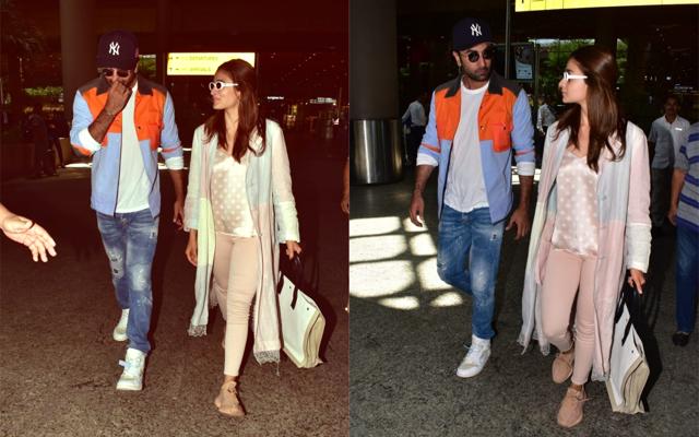 Ranbir Kapoor, Alia Bhatt spotted at the Mumbai airport on Friday. (Varinder Chawla) Ranbir Kapoor, Alia Bhatt spotted at the Mumbai airport on Friday. (Varinder Chawla)