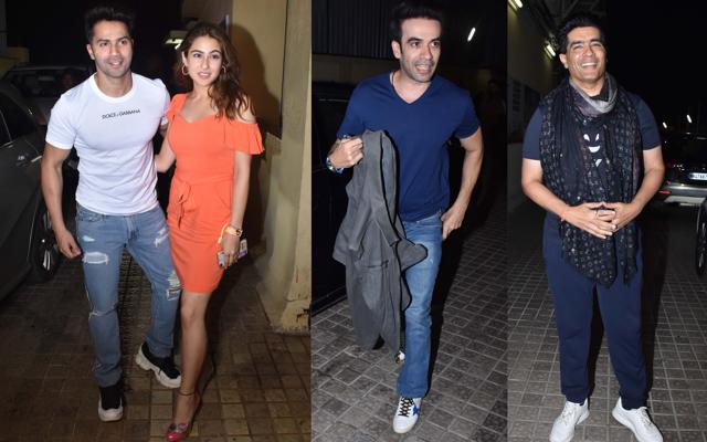Varun Dhawan, Sara Ali Khan , Punit Malhotra and Manish Malhotra at SOTY 2 screening in Mumbai. (Varinder Chawla) Varun Dhawan, Sara Ali Khan , Punit Malhotra and Manish Malhotra at SOTY 2 screening in Mumbai. (Varinder Chawla)