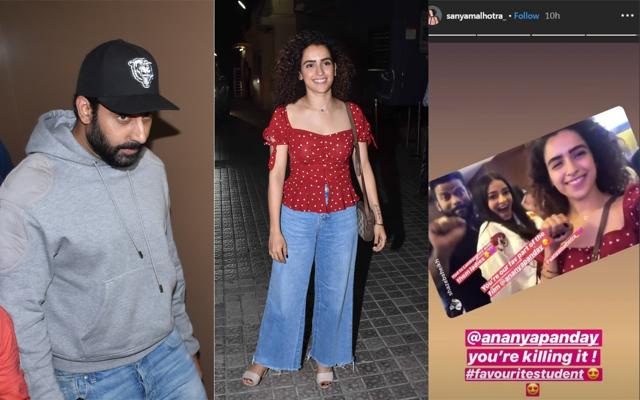 Abhishek Bachchan, Sanya Malhotra attend SOTY 2 screening. (Varinder Chawla) Abhishek Bachchan, Sanya Malhotra attend SOTY 2 screening. (Varinder Chawla)