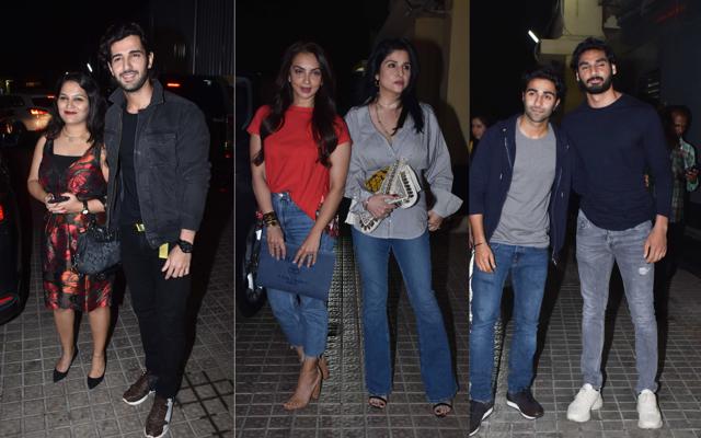 Aditya Seal, Seema Khan, Maheep Kapoor and Ahan Shetty (right) at SOTY 2 screening. (Varinder Chawla) Aditya Seal, Seema Khan, Maheep Kapoor and Ahan Shetty (right) at SOTY 2 screening. (Varinder Chawla)