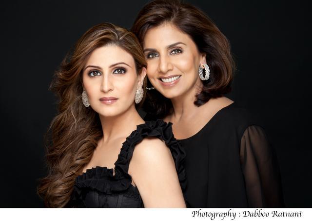 Riddhima Kapoor Sahni with her mom Neetu Kapoor in colour coordinating in black. (Dabboo Ratnani) Riddhima Kapoor Sahni with her mom Neetu Kapoor in colour coordinating in black. (Dabboo Ratnani)