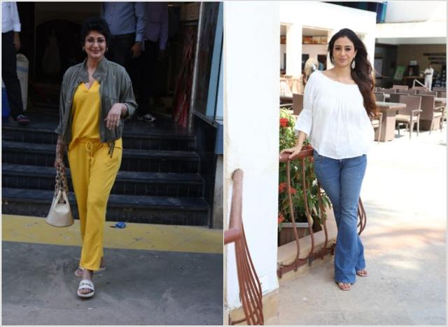 Sonali Bendre and Tabu spotted in Mumbai. (Varinder Chawla)
