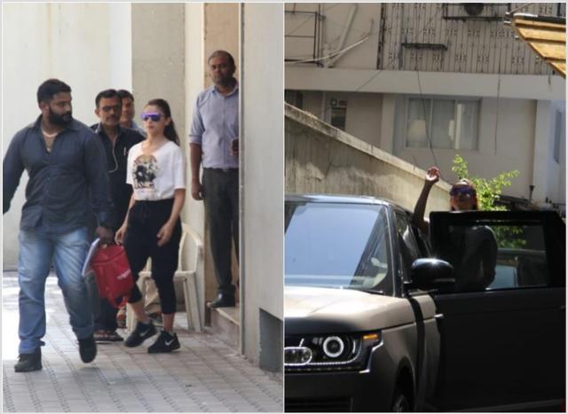 Alia Bhatt at her father’s office. (Varinder Chawla)