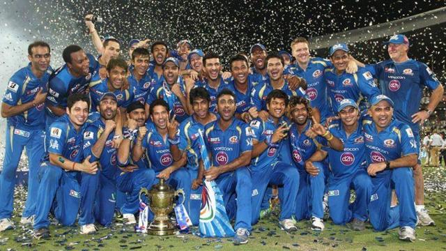 Players of Mumbai Indians celebrate after winning IPL title in 2013. (Facebook Image) Players of Mumbai Indians celebrate after winning IPL title in 2013. (Facebook Image)