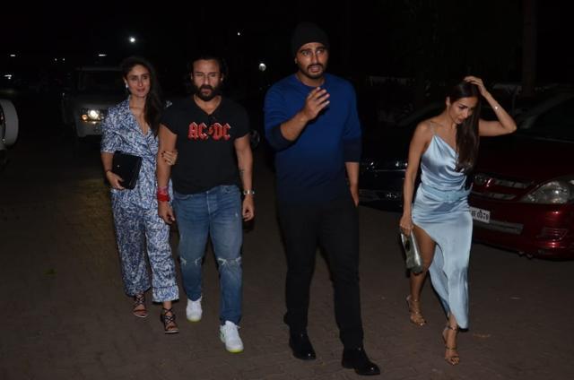 Kareena Kapoor, Saif Ali Khan, Arjun Kapoor and Malaika Arora at a party. (Varinder Chawla) Kareena Kapoor, Saif Ali Khan, Arjun Kapoor and Malaika Arora at a party. (Varinder Chawla)