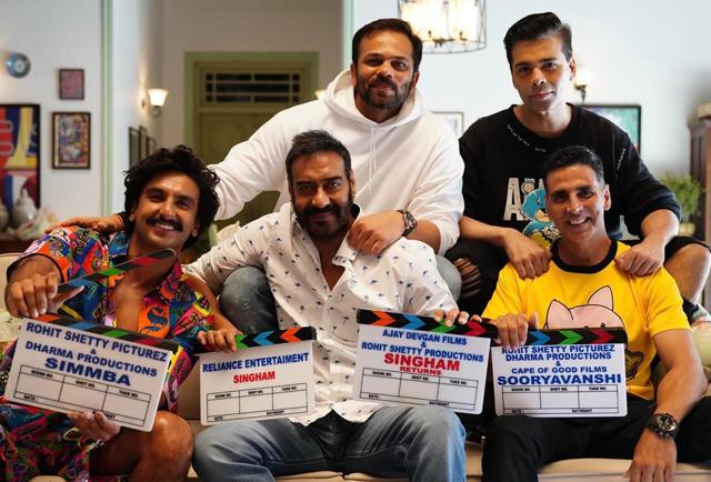 Ranveer Singh starred in Simmba, Ajay Devgn in Singham and Singham Returns and Akshay Kumar is now starring in Sooryavanshi. (Twitter) Ranveer Singh starred in Simmba, Ajay Devgn in Singham and Singham Returns and Akshay Kumar is now starring in Sooryavanshi. (Twitter)