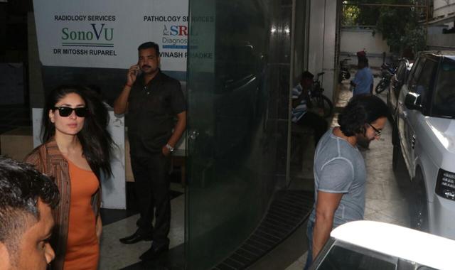 Kareena Kapoor with husband Saif Ali Khan outside a clinic. (Varinder Chawla) Kareena Kapoor with husband Saif Ali Khan outside a clinic. (Varinder Chawla)