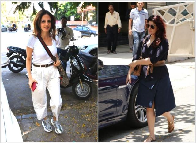Sussanne Khan and Twinkle Khanna seen in Mumbai. (Varinder Chawla)