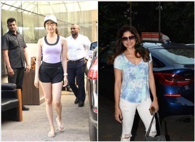 Shraddha Kapoor and Shamita Shetty spotted in Mumbai. (Varinder Chawla)