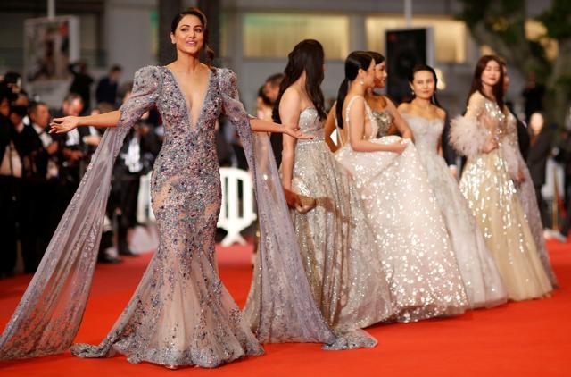 Hina Khan was in her elements during her red carpet debut at 72nd Cannes Film Festival on May 15. (REUTERS) Hina Khan was in her elements during her red carpet debut at 72nd Cannes Film Festival on May 15. (REUTERS)