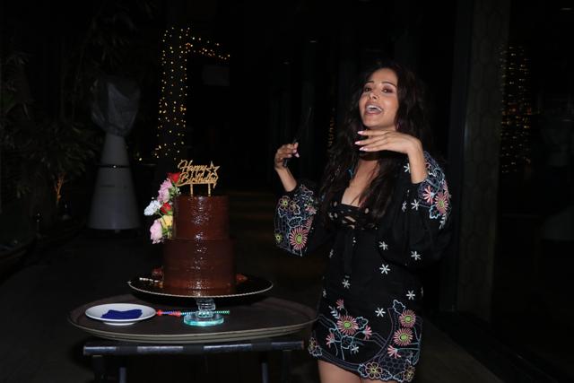 Nushrat Bharucha at her birthday party. (Varinder Chawla) Nushrat Bharucha at her birthday party. (Varinder Chawla)