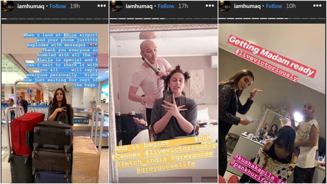 Huma Qureshi shared pictures from her prep for the party on Instagram. Huma Qureshi shared pictures from her prep for the party on Instagram.