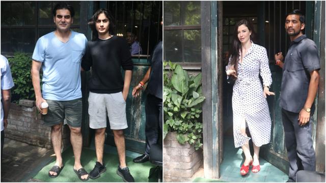 Arbaaz Khan with son Arhaan and girlfriend Giorgia Andriani at a cafe. (Varinder Chawla) Arbaaz Khan with son Arhaan and girlfriend Giorgia Andriani at a cafe. (Varinder Chawla)