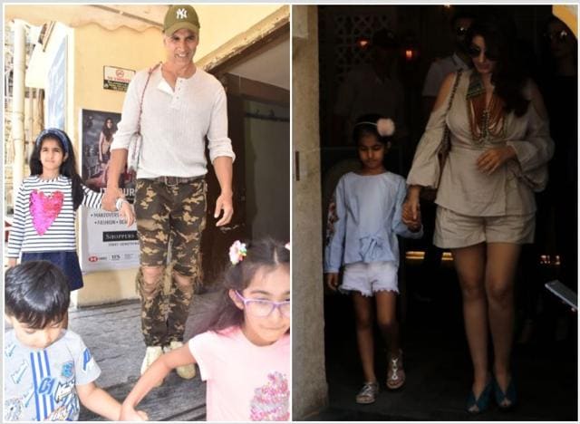 Akshay Kumar and Twinkle Khanna with their daughter Nitara. (Varinder Chawla)