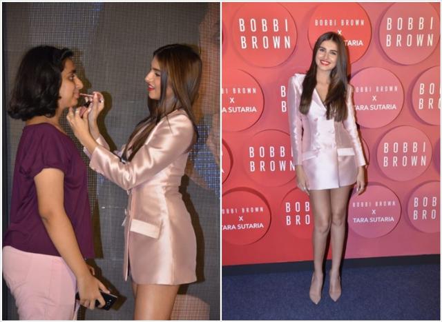 Tara Sutaria at a makeup launch event. (Varinder Chawla)
