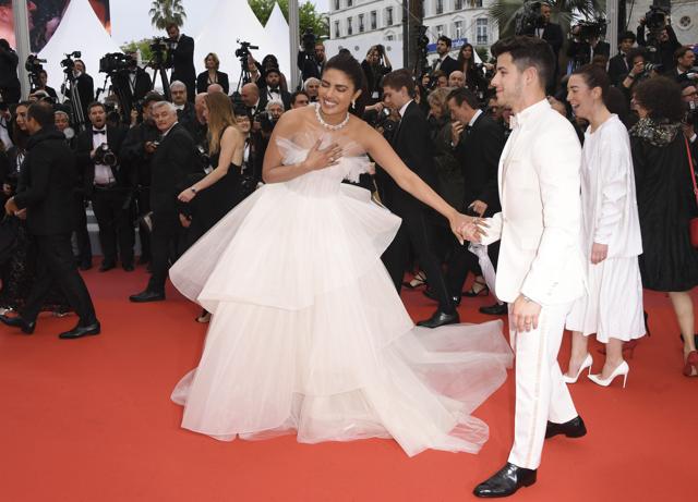 Priyanka Chopra, left, and singer Nick Jonas pose for photographers upon arrival at the premiere of the film The Best Years of a Life at the 72nd international film festival, Cannes, southern France. (AP) Priyanka Chopra, left, and singer Nick Jonas pose for photographers upon arrival at the premiere of the film The Best Years of a Life at the 72nd international film festival, Cannes, southern France. (AP)