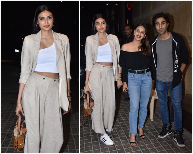 Athiya Shetty with friends at the screening. (Varinder Chawla) Athiya Shetty with friends at the screening. (Varinder Chawla)