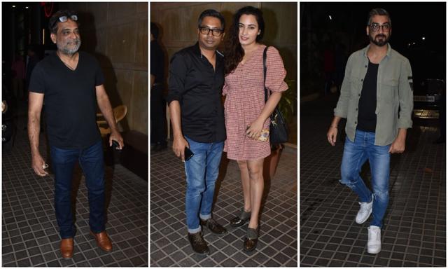 (From left) R Balki, Raj Kumar Gupta with wife and Badhaai Ho director Amit Sharma at the screening. (Varinder Chawla) (From left) R Balki, Raj Kumar Gupta with wife and Badhaai Ho director Amit Sharma at the screening. (Varinder Chawla)