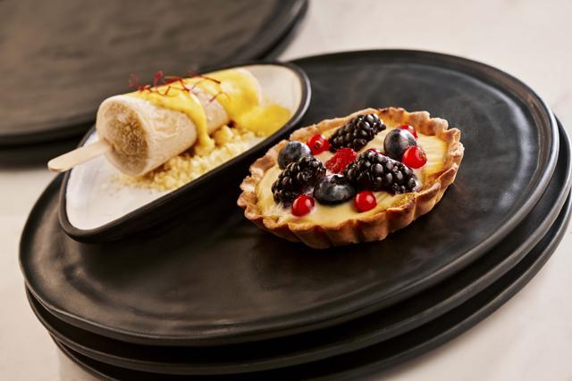 The Purde mein Shahi Kurbani Tart, the chef’s twist on Khubani Ka Meetha with Rabdi, at Ummrao. The Purde mein Shahi Kurbani Tart, the chef’s twist on Khubani Ka Meetha with Rabdi, at Ummrao.