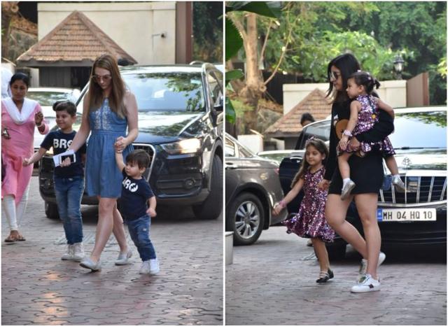 Guests arrive for Viaan’s birthday party. (Varinder Chawla)